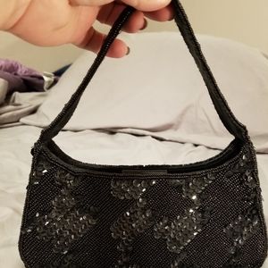 La Regale black bead and sequin bag